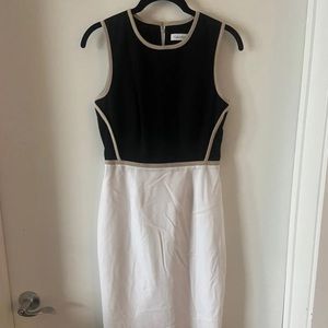 Calvin Klein Black White Sheath Dress Sz 2
